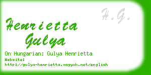 henrietta gulya business card